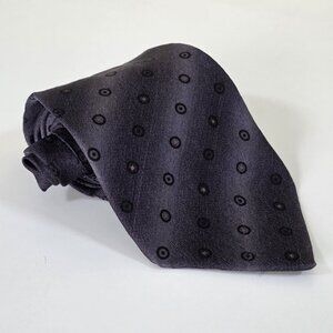 Oscar De La Renta Silk Tie Gray Geo Circles Print Party USA W 3.75 L 59.5 inches